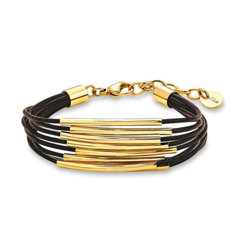 Armbänder für Damen: Leder, Edelstahl und Goldton .